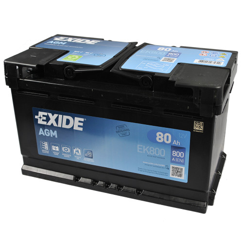 Автомобільний акумулятор EXIDE Start-Stop AGM 80Аh 800A R+ (правий +) EK800