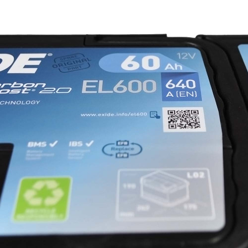 Автомобільний акумулятор EXIDE Start-Stop EFB 60Аh 640A R+ (правий +) EL600