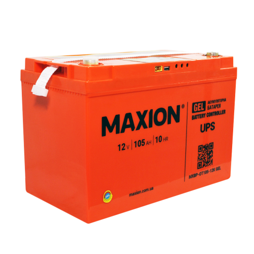 Акумулятор гелевий 12V 105Ah MAXION BP OT 105 - 12 GEL з контролером для інверторів та ДЖБ