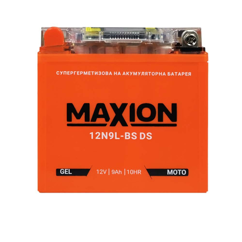 Мото акумулятор MAXION 12V 9A L+ (лівий +) 12N 9L-BS DS (DS-iGEL)