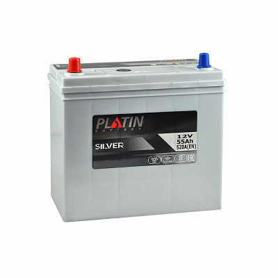 Автомобільний акумулятор PLATIN Silver Asia 55Ah 520A L+ (лівий +) SMF