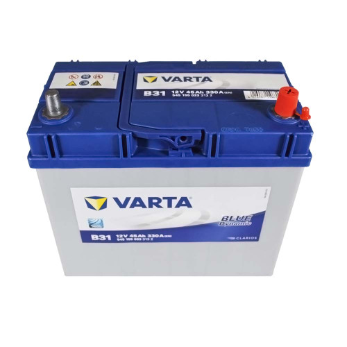 Автомобільний акумулятор VARTA Blue Dynamic Asia 45Ah 330A R+ (правий +) B31 тонка клема