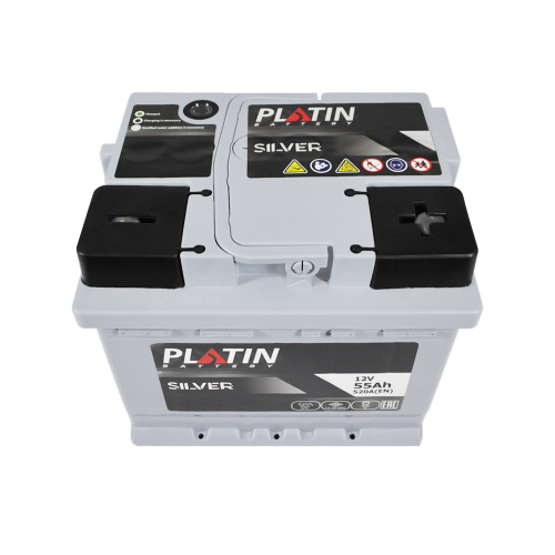 Автомобільний акумулятор PLATIN Silver 55Ah 520A R+ (правий +) MF LB1