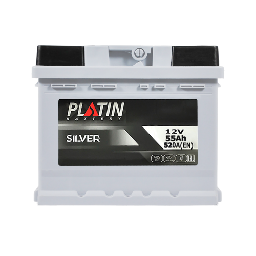 Автомобільний акумулятор PLATIN Silver 55Ah 520A R+ (правий +) MF LB1