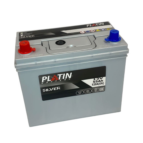 Автомобільний акумулятор PLATIN Silver Asia 55Ah 520A L+ (лівий +) SMF
