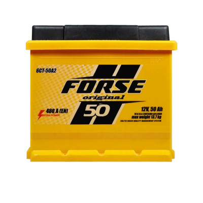 Автомобільний акумулятор FORSE 50Аh 480А R+ (правий +)