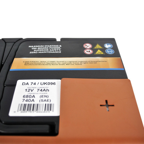 Автомобільний акумулятор DURACELL Advanced (L3) 74Ah 680A R+ (правий +)