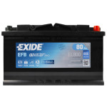 Автомобільний акумулятор EXIDE EFB 80Аh 800A R+ Start-Stop (EL800)