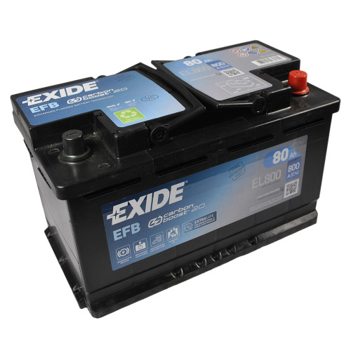 Автомобільний акумулятор EXIDE EFB 80Аh 800A R+ Start-Stop (EL800)