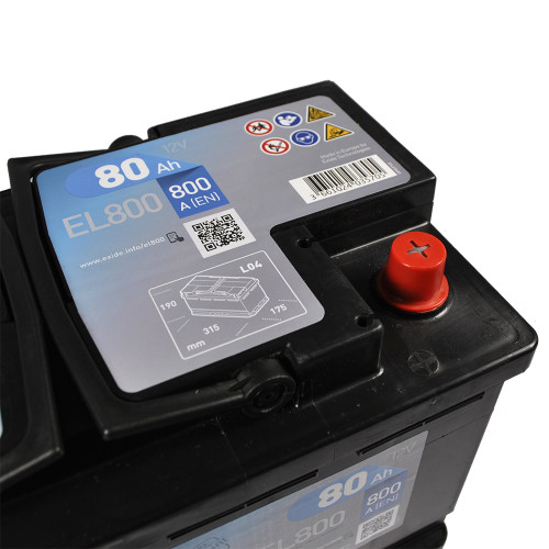 Автомобільний акумулятор EXIDE EFB 80Аh 800A R+ Start-Stop (EL800)