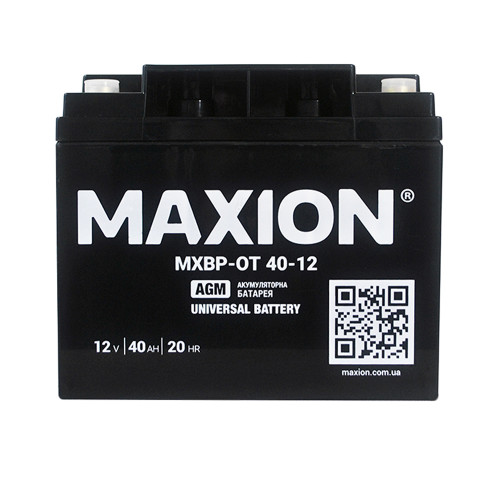 Акумулятор AGM 12V 40Ah MAXION MXBP OT 40 - 12 для UPS, ДЖБ та інвалідних візків