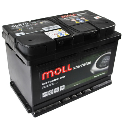 Автомобільний акумулятор MOLL EFB (L3) 70Ah 700A R+ (правий +)