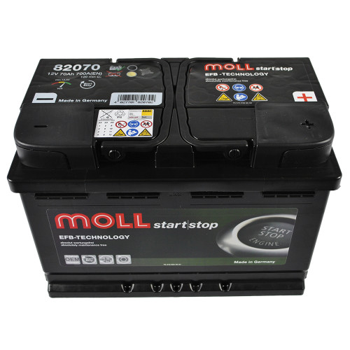 Автомобільний акумулятор MOLL EFB (L3) 70Ah 700A R+ (правий +)