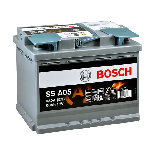 Автомобільний акумулятор BOSCH AGM 60Ah 680A R+ (правий +) S5A 050