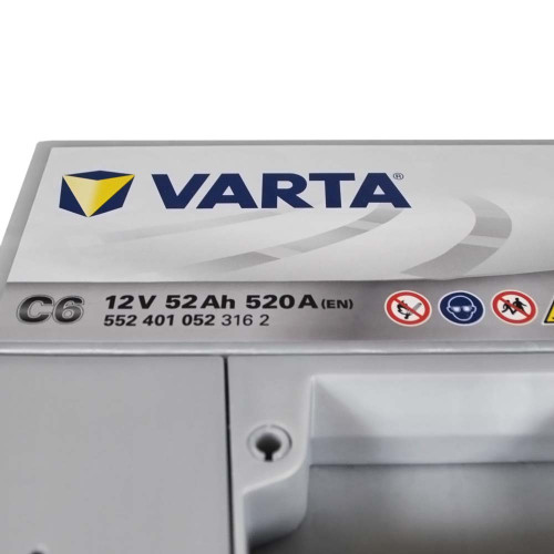 Автомобільний акумулятор VARTA Silver Dynamic 52Ah 520А R+ (правий +) C6