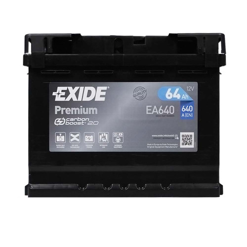 Автомобільний акумулятор EXIDE Premium 64Аh 640Ah R+ (правий +) EA640