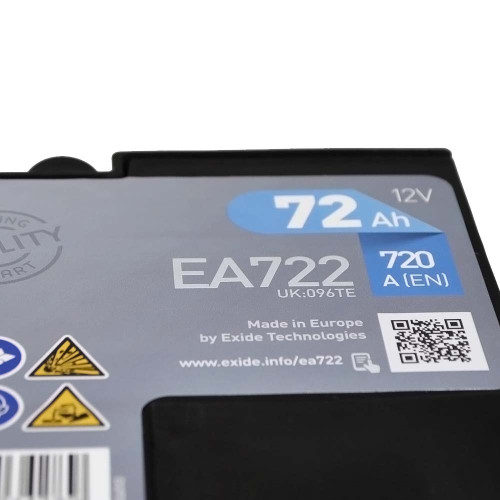 Автомобільний акумулятор EXIDE Premium 72Аh 720Ah R+ (правий +) EA722
