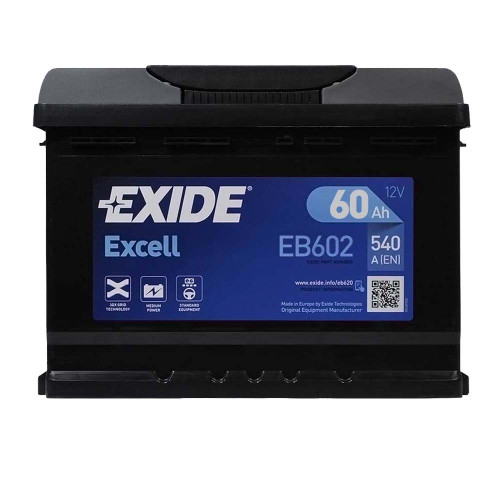 Автомобільний акумулятор EXIDE Excell 60Аh 540Ah R+ (правий +) EB602