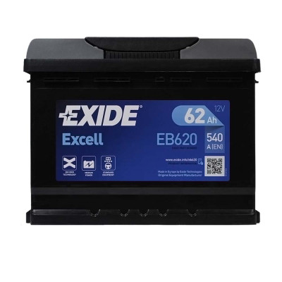 Автомобільний акумулятор EXIDE Excell 62Аh 540Ah L+ (лівий +) EB621