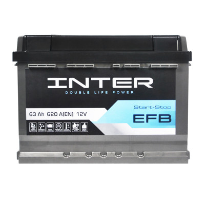 Автомобільний акумулятор INTER EFB 63Ah 620A R+ (LB2, h=175) (WESTA)