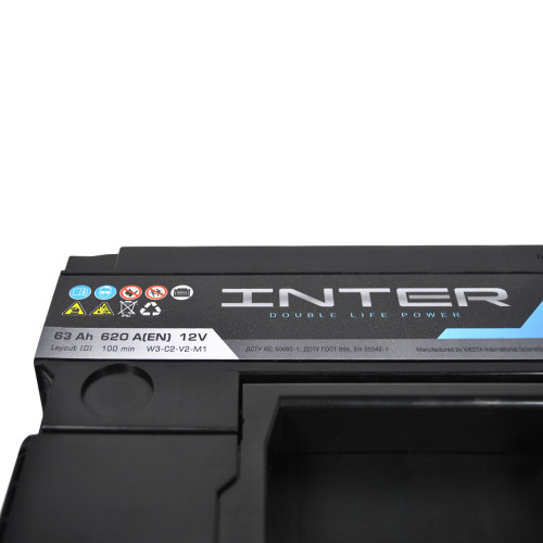 Автомобільний акумулятор INTER EFB 63Ah 620A R+ (LB2, h=175) (WESTA)