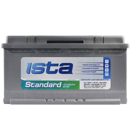 Автомобільний акумулятор ISTA Standard (L5) 100Аh 800А R+