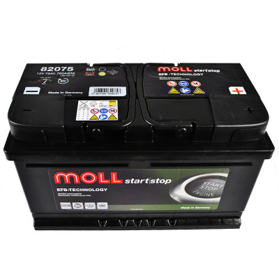 Автомобільний акумулятор MOLL EFB 75Ah 760A R+ (правий+) (Lb4)