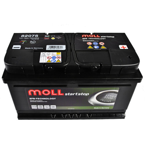 Автомобільний акумулятор MOLL EFB 75Ah 760A R+ (правий+) (Lb4)