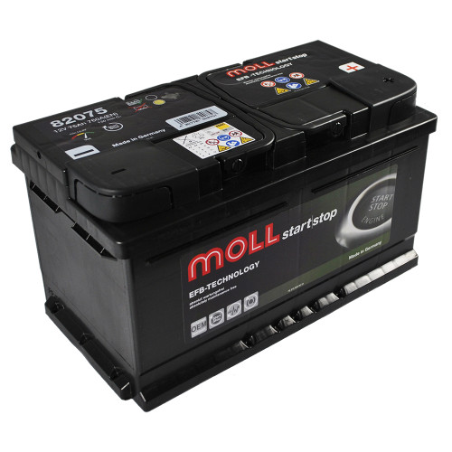 Автомобільний акумулятор MOLL EFB 75Ah 760A R+ (правий+) (Lb4)
