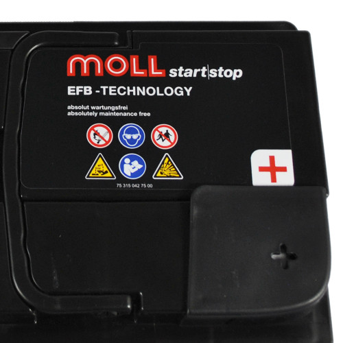 Автомобільний акумулятор MOLL EFB 75Ah 760A R+ (правий+) (Lb4)
