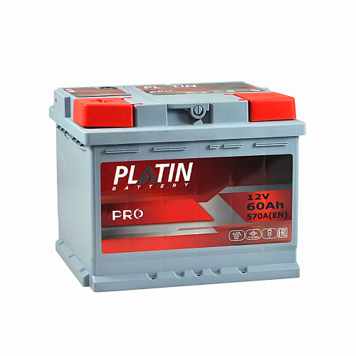 Автомобільний акумулятор PLATIN Pro 60Ah 570A L+ (лівий +) MF