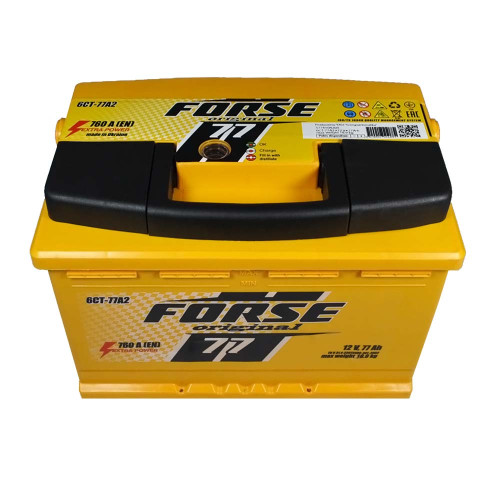 Автомобільний акумулятор FORSE 77Ah 760A R+ (правий +)
