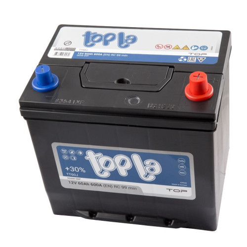 Авто акумулятор Topla TOP 60Ah 600A Japan R+ (правий +) D23 Авто акумулятор Topla TOP 60Ah 600A Japan R+ (правий +) D23
