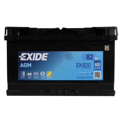 Автомобільний акумулятор EXIDE AGM 82Аh 820A R+ (правий +) Start-Stop EK820