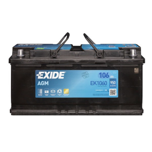 Автомобільний акумулятор EXIDE AGM 106Аh 950A R+ Start-Stop (правий +) EK1060 Автомобільний акумулятор EXIDE AGM 106Аh 950A R+ Start-Stop (правий +) EK1060