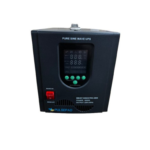 ДБЖ Pulsepad 1800 Вт, 24В, SMART SINUS PRO 2500, інвертор для котла з правильною синусоїдою під зовнішній АКБ 24В (LiFePo4/GEL/AGM)