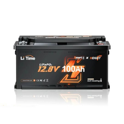 Акумулятор LiTime LiFePO4 12V/100AH H190 (1280W*h), (Smart BMS, Bluetooth,  Low Temp)