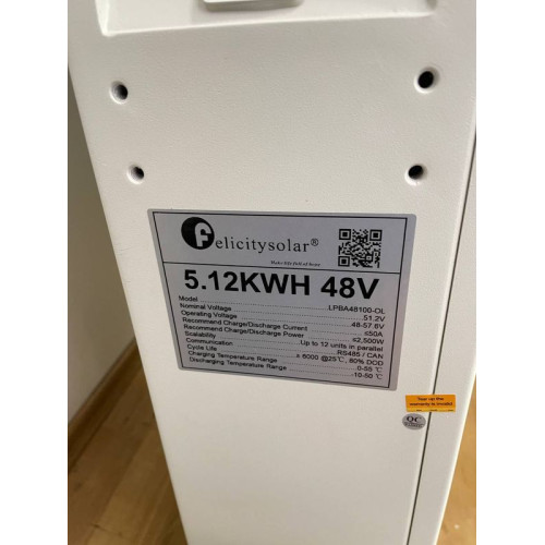 Акумулятор LPBA48100-OL Felicity LiFePO4, 51,2V/100AH, 5120W*h (літій-залізо-фосфатний акумулятор для ДБЖ (UPS))