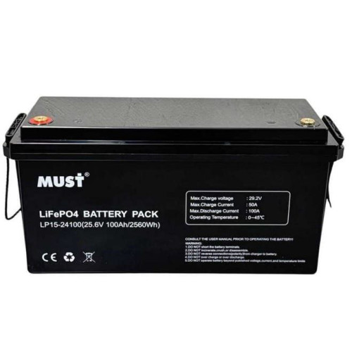 Акумулятор MUST LiFePO4 25,6V/100AH (2560W*h), (літій-залізо-фосфатний акумулятор для ДБЖ (UPS))