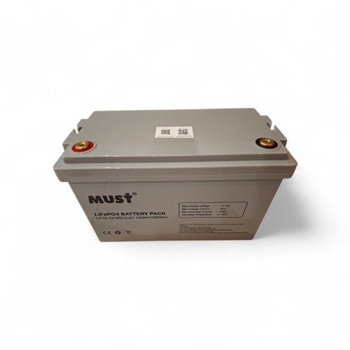 Акумулятор MUST LiFePO4 12V/100AH (1280W*h) Smart BMS, Bluetooth, (LP15-12100)