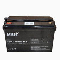 Аккумулятор MUST LiFePO4 12V/100AH ​​(1280W*h) Smart BMS, Bluetooth (325х170х215 мм, для дома, котла, солнечных батарей)